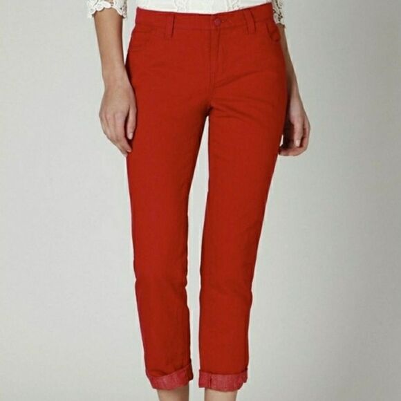 Pilcro and The Letterpress Hyphen Red Jeans Size 27 - Picture 1 of 11